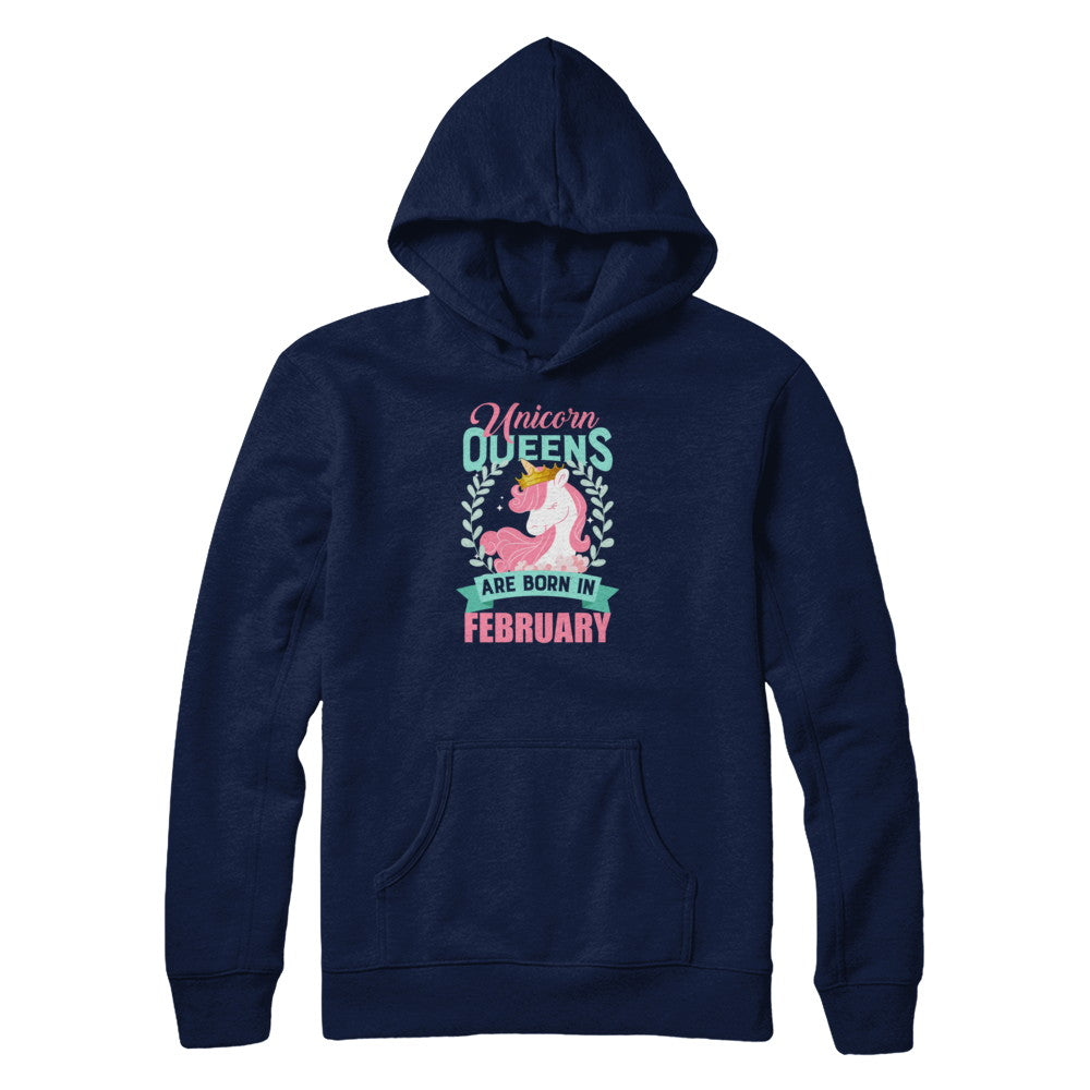Unicorn Queens Are Born In February Birthday Gift T-Shirt & Tank Top | Teecentury.com