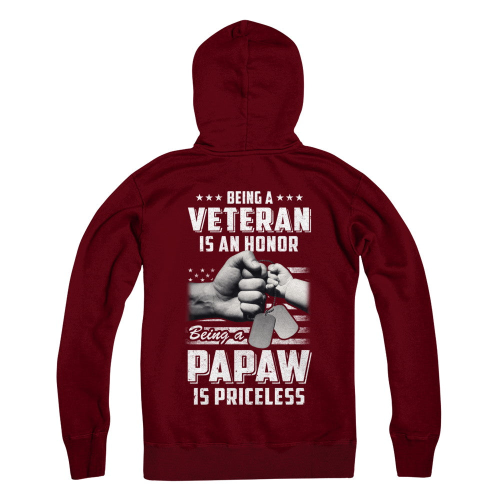 Being A Veteran Is An Honor Being A PaPaw Is Priceless T-Shirt & Hoodie | Teecentury.com
