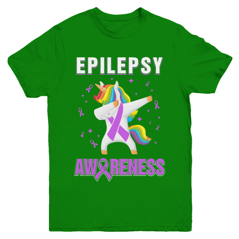 Inspirational Epilepsy Awareness Unicorn Support Youth Youth Shirt | Teecentury.com