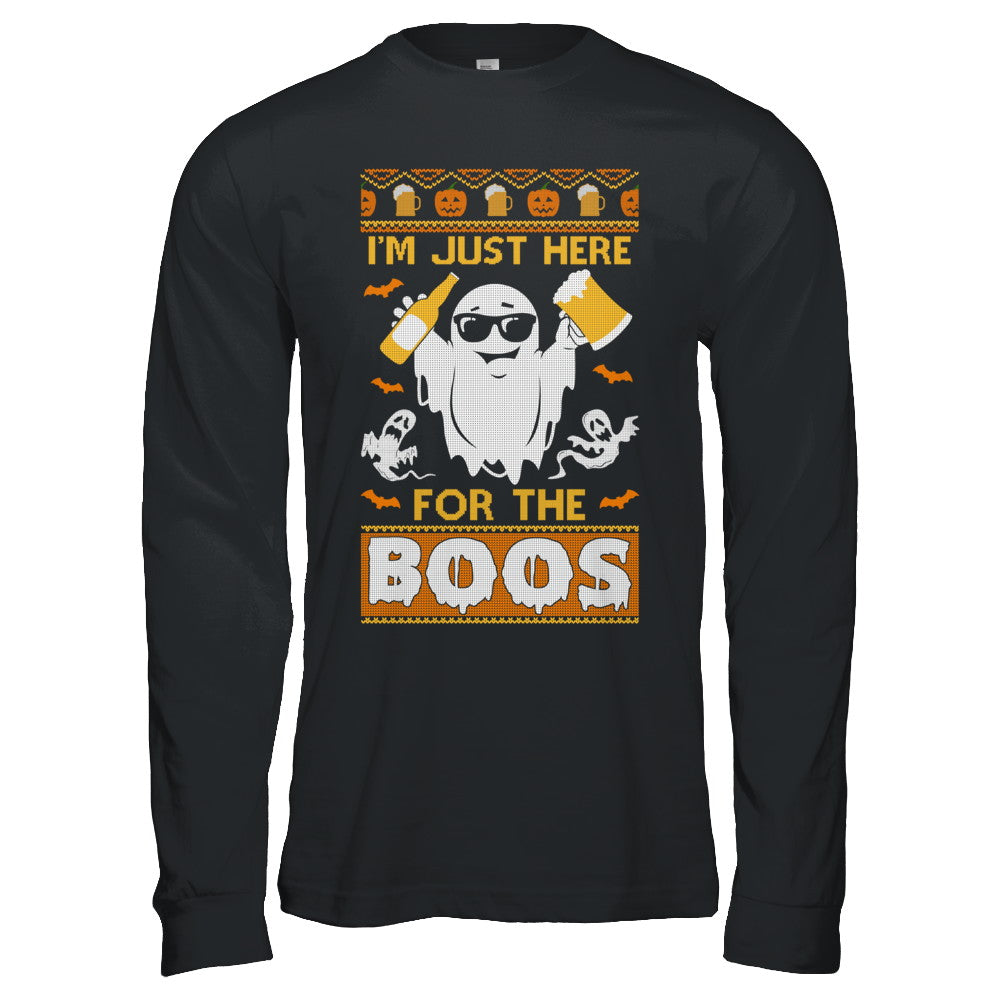I'm Just Here For The Boos Halloween Ugly Sweater T-Shirt & Hoodie | Teecentury.com