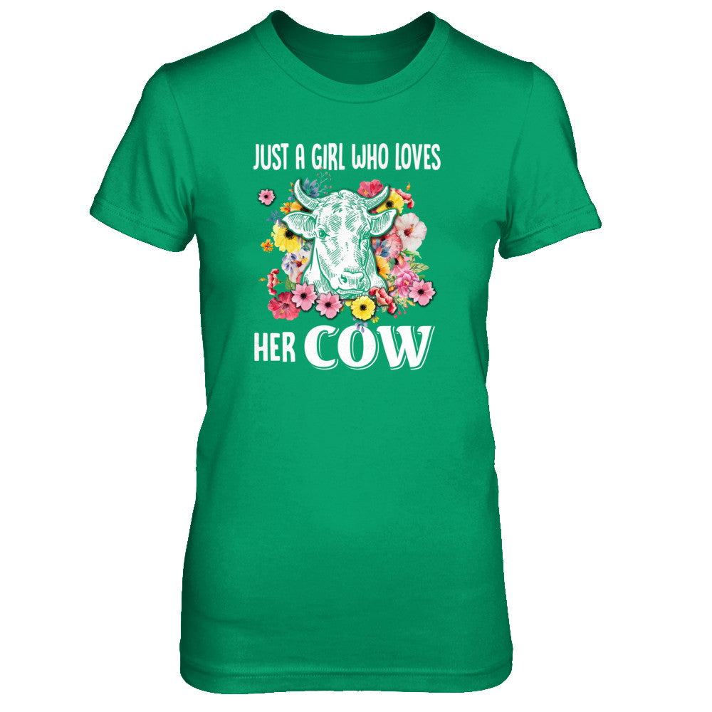 Just A Girl Who Loves Her Cow T-Shirt & Tank Top | Teecentury.com