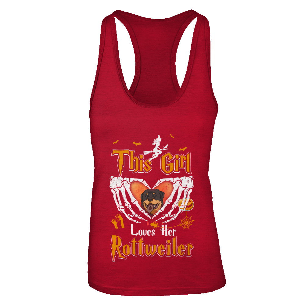 This Girl Love Her Dog Rottweiler Halloween T-Shirt & Tank Top | Teecentury.com