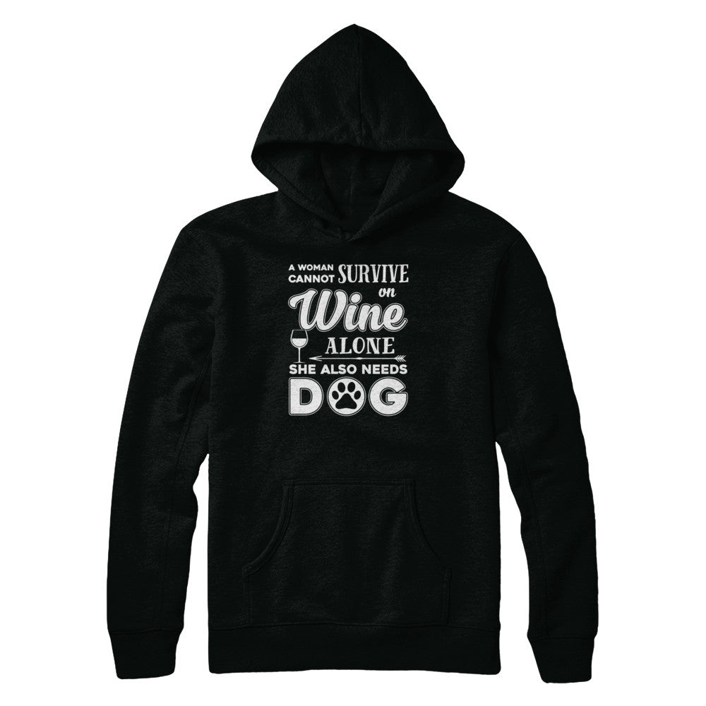 A Woman Cannot Survive On Wine Alone Need Cat T-Shirt & Tank Top | Teecentury.com
