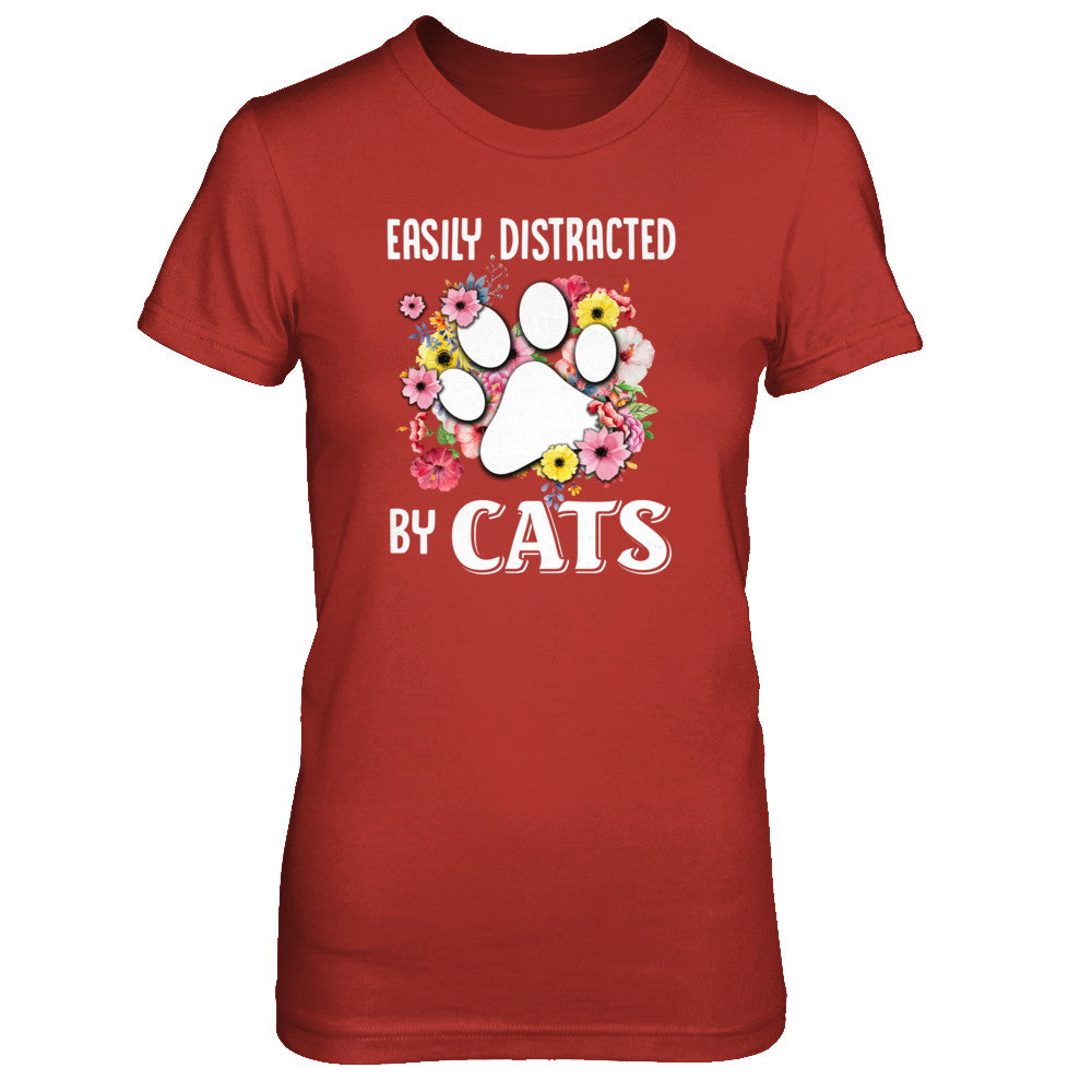 Easily Distracted By Cats T-Shirt & Tank Top | Teecentury.com