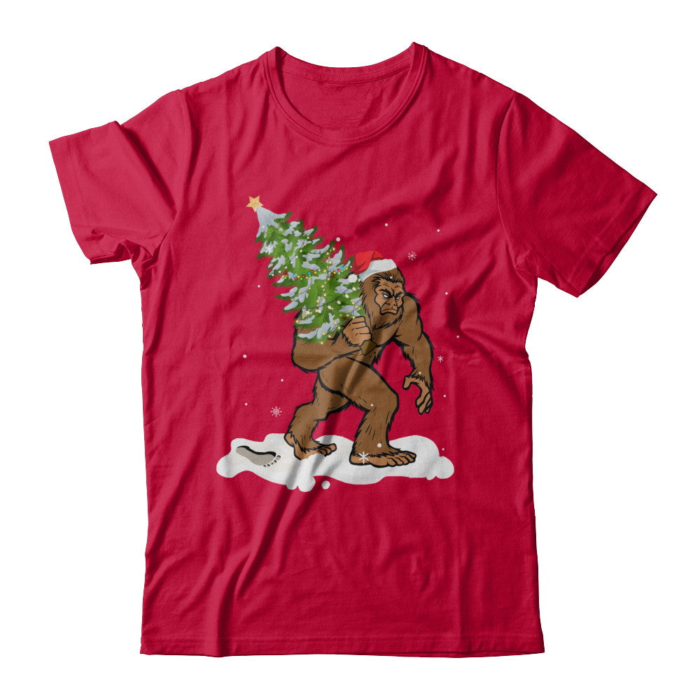 Bigfoot Christmas Tree Boys Men Sasquatch Santa Gift T-Shirt & Sweatshirt | Teecentury.com