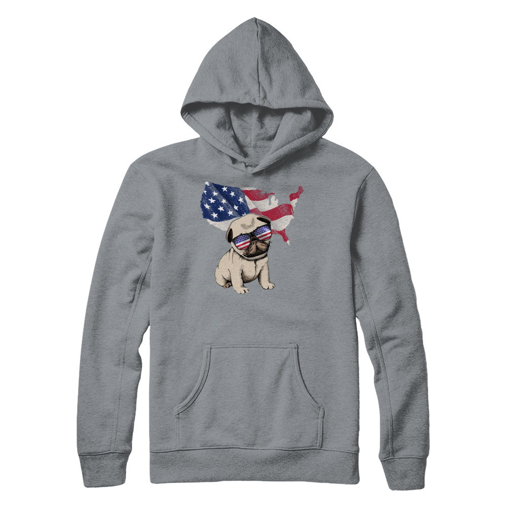 Funny Patriot Pug Dog 4Th Of July American Flag T-Shirt & Hoodie | Teecentury.com