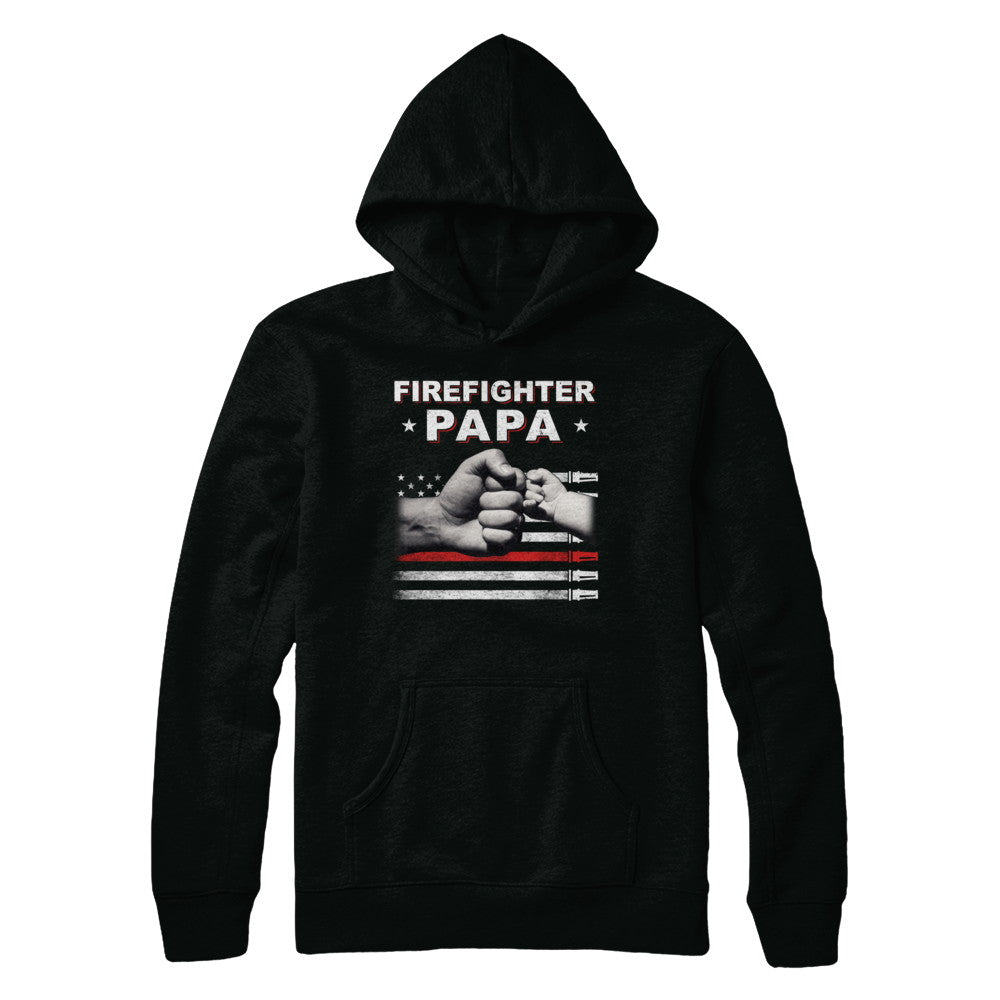 Firefighter Fireman Papa American Flag Fathers Day T-Shirt & Hoodie | Teecentury.com