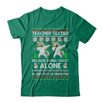 Unicorn Dabbing Teacher Besties Ugly Christmas Sweater T-Shirt & Sweatshirt | Teecentury.com