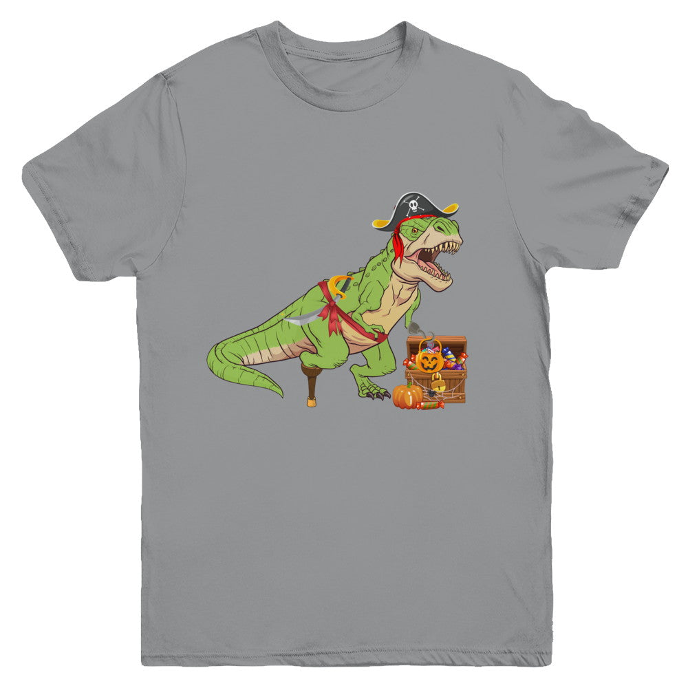 Dinosaurs T-Rex Pirate Halloween Saurus For Kids Youth Youth Shirt | Teecentury.com