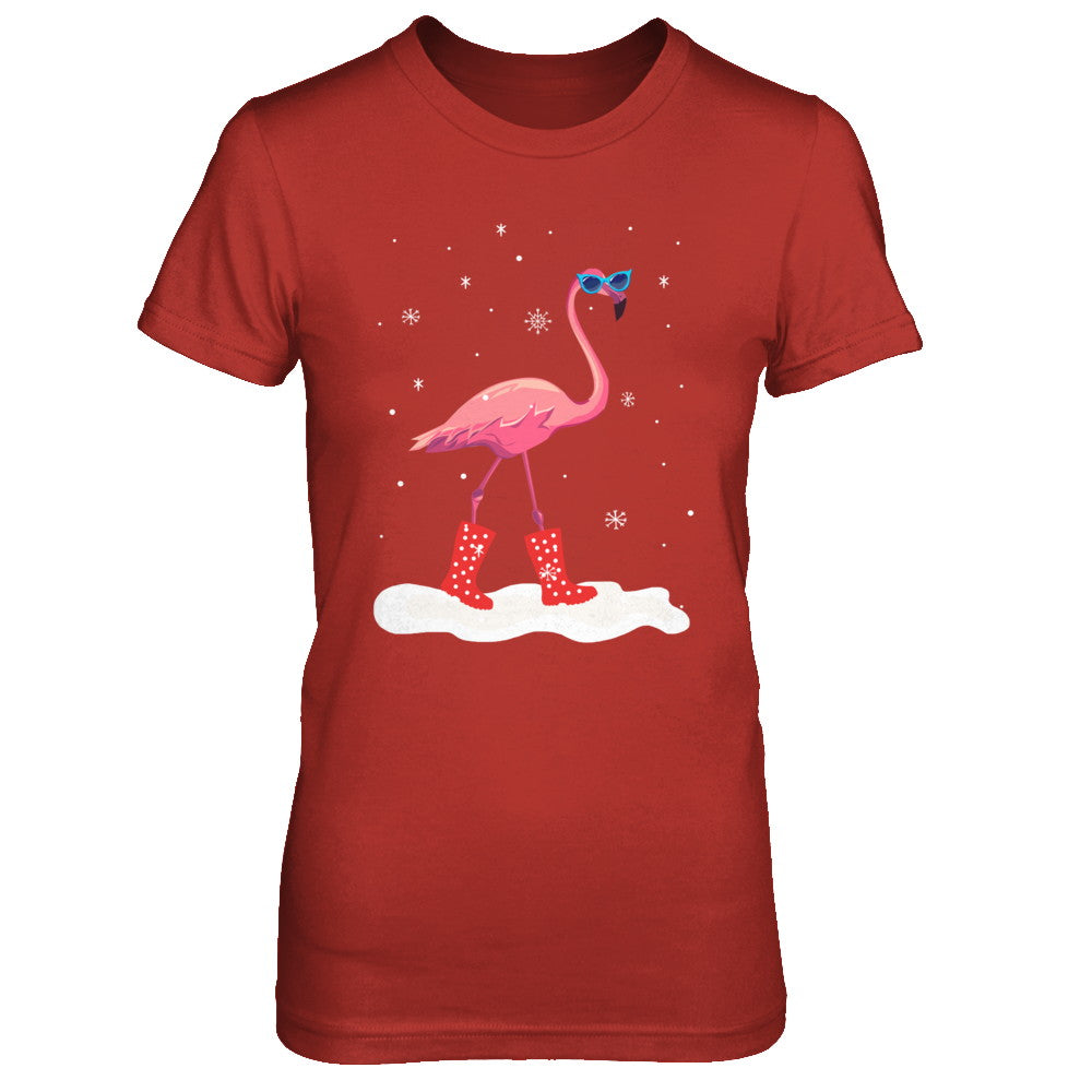 Flamingo With Rubber Boots Snow T-Shirt & Hoodie | Teecentury.com