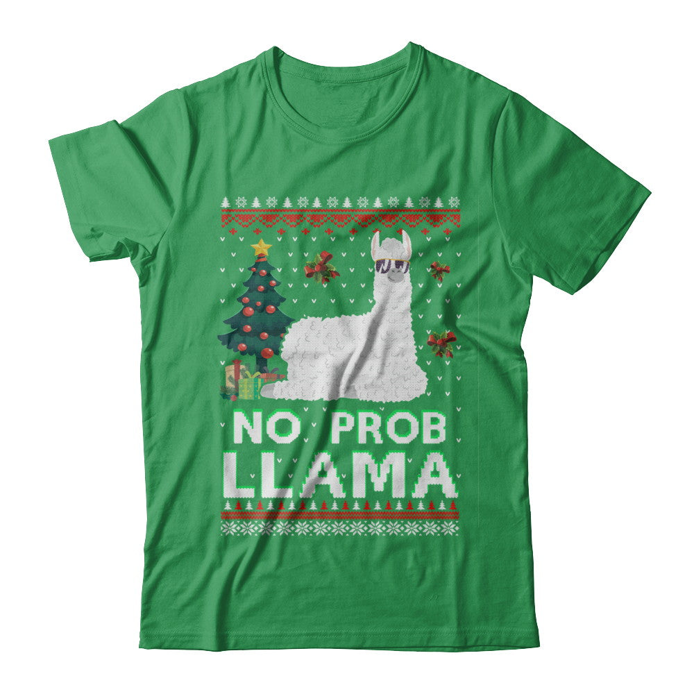 No Prob Llama No Drama Christmas Alpaca Sweater T-Shirt & Sweatshirt | Teecentury.com