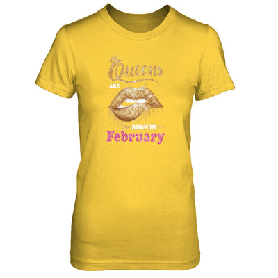 Lipstick Black Queens Are Born In February Birthday Gift T-Shirt & Tank Top | Teecentury.com
