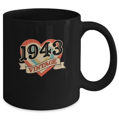 79th Birthday Gifts Classic Retro Heart Vintage 1943 Mug Coffee Mug | Teecentury.com