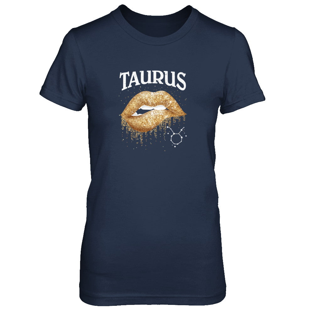 Taurus Zodiac April May Birthday Gift Golden Lipstick T-Shirt & Tank Top | Teecentury.com