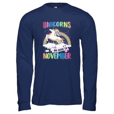 Unicorns Are Born In November Colorful Fun Birthday T-Shirt & Tank Top | Teecentury.com