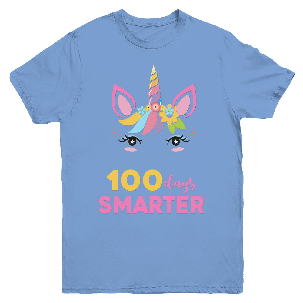 100 Days Smarter Of School Unicorn Girl Gifts Youth Youth Shirt | Teecentury.com