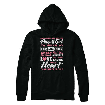 And God Said Let There Be August Girl Ears Arms Love Heart T-Shirt & Hoodie | Teecentury.com