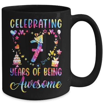 7 Years Of Being Awesome 7 Years Old 7th Birthday Tie Dye Mug | teecentury