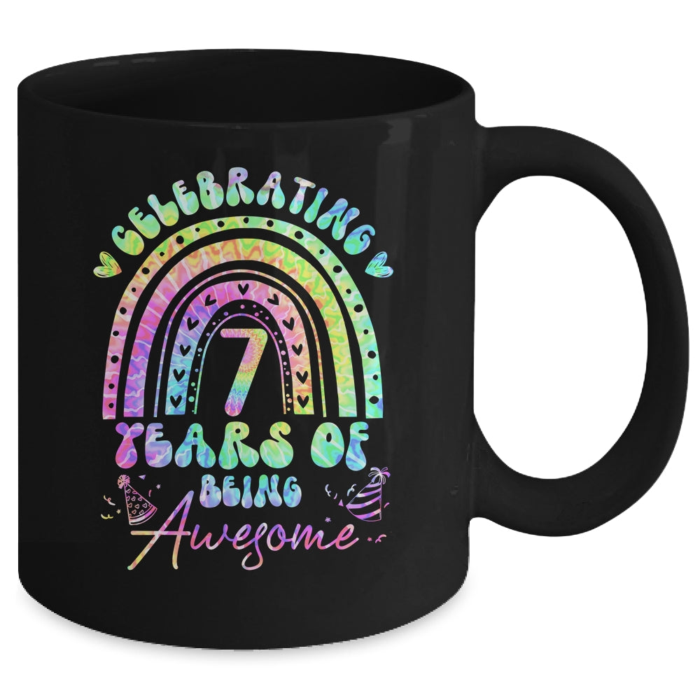 7 Years Of Being Awesome 7th Birthday Girl Tie Dye Mug | teecentury