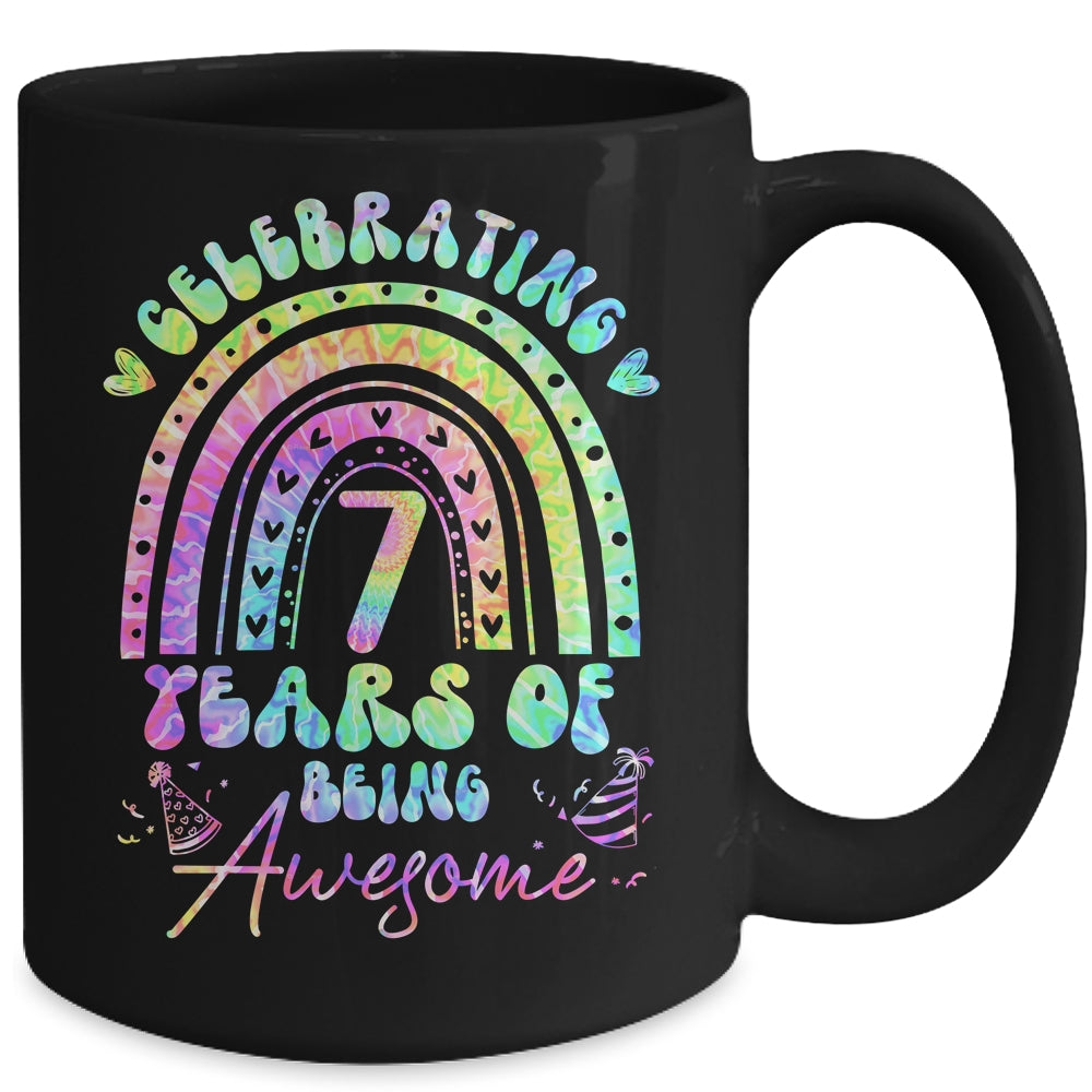 7 Years Of Being Awesome 7th Birthday Girl Tie Dye Mug | teecentury