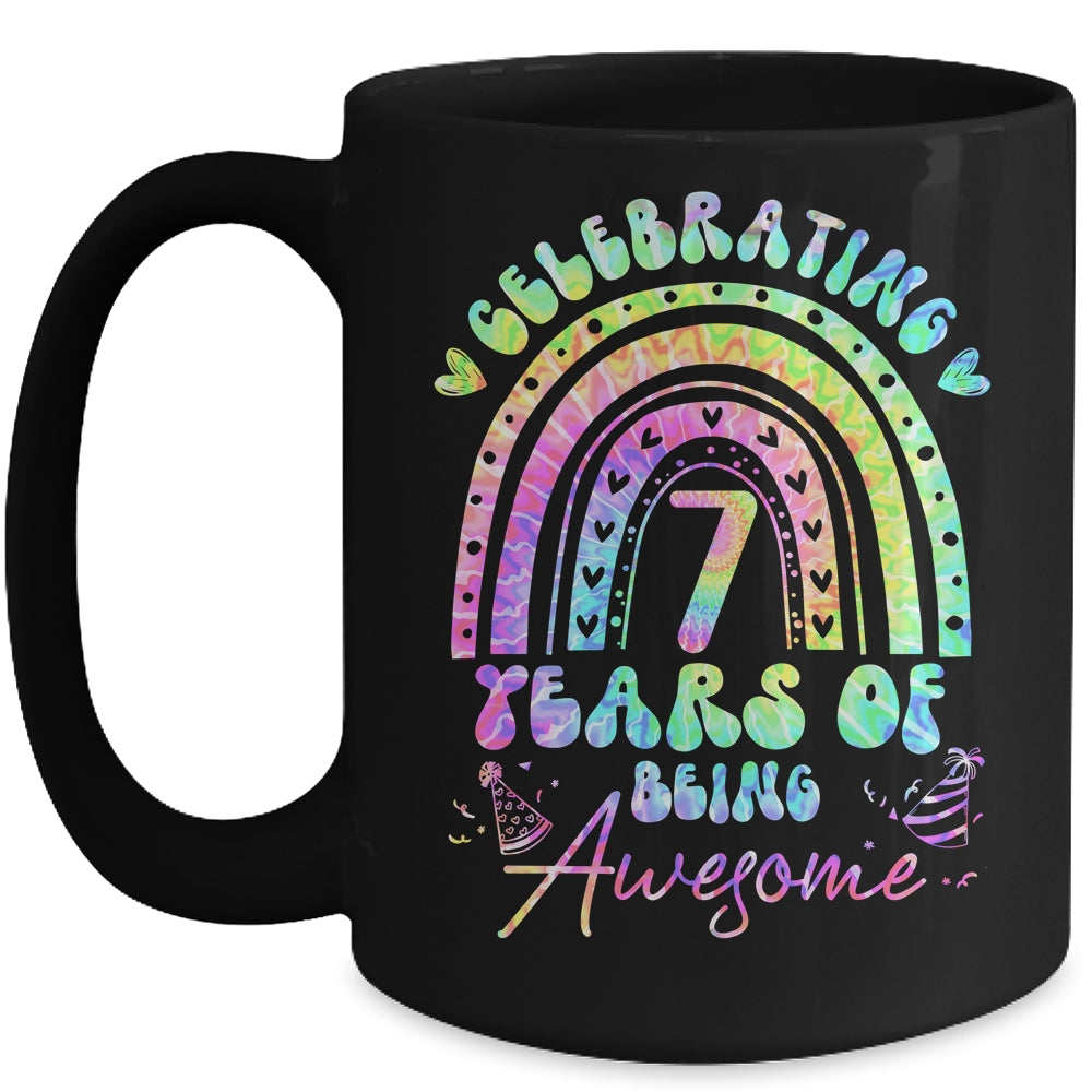 7 Years Of Being Awesome 7th Birthday Girl Tie Dye Mug | teecentury
