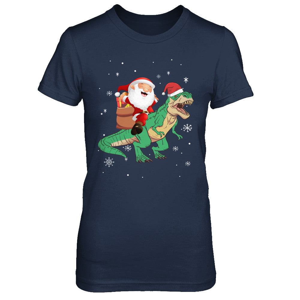 Christmas Santa Kids Dinosaur T-Rex For Boys Kids T-Shirt & Hoodie | Teecentury.com