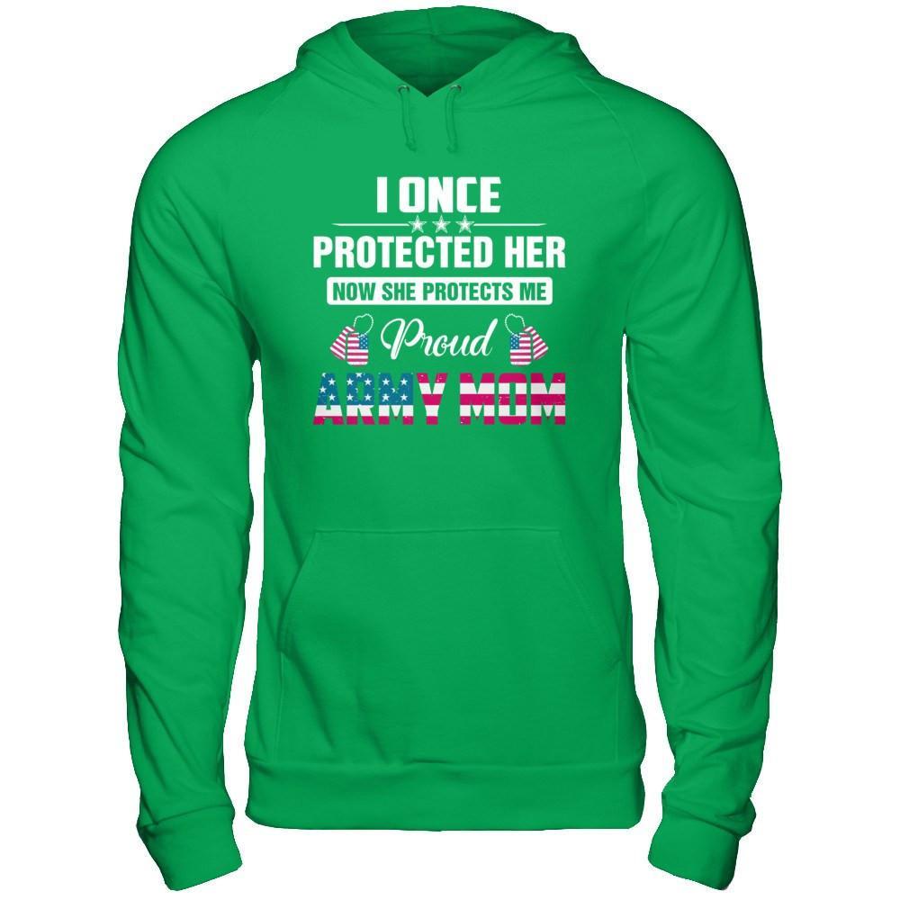 I Once Protected Her She Protects Me Proud Army Mom T-Shirt & Hoodie | Teecentury.com