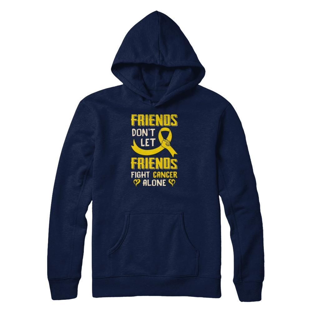 Friends Don't Let Friends Fight Cancer Alone Gold Yellow Awareness T-Shirt & Tank Top | Teecentury.com