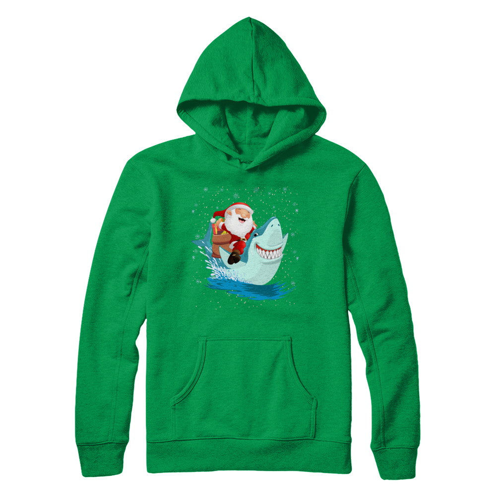 Santa Claus Riding Shark Christmas Xmas Gift T-Shirt & Sweatshirt | Teecentury.com