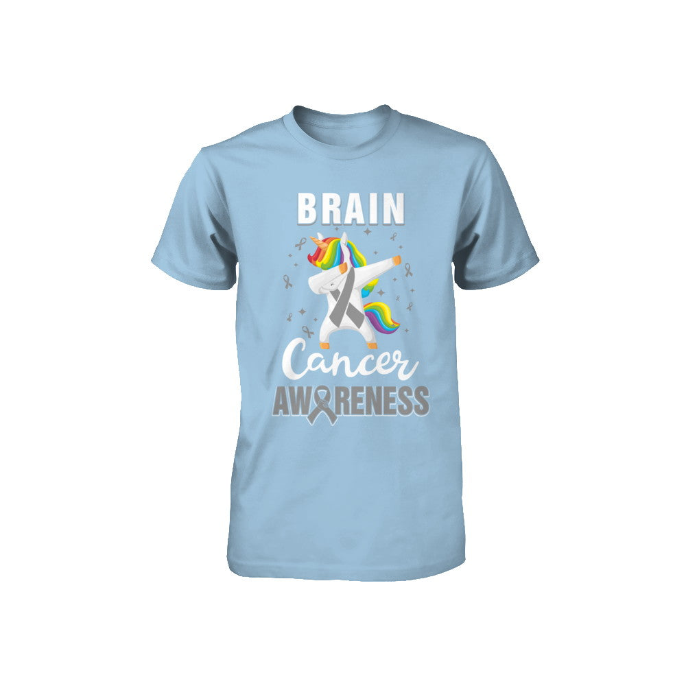 Inspirational Brain Cancer Awareness Unicorn Support Youth Youth Shirt | Teecentury.com