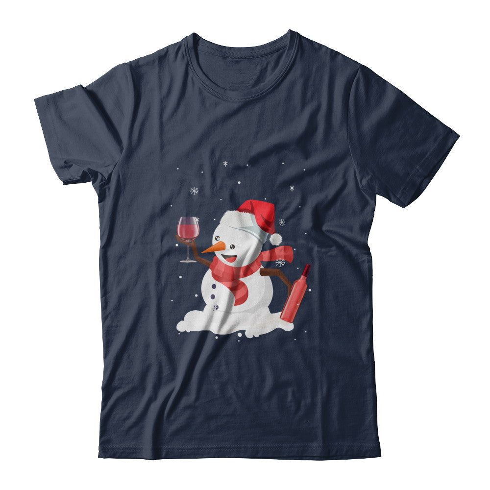 Snowman Wine Drinking Wine Lovers Christmas Gift T-Shirt & Sweatshirt | Teecentury.com