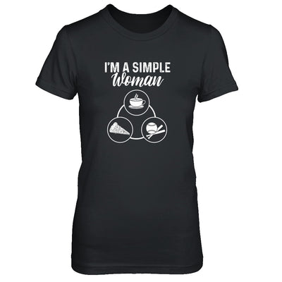 I'm A Simple Woman Coffee Pizza Softball T-Shirt & Tank Top | Teecentury.com