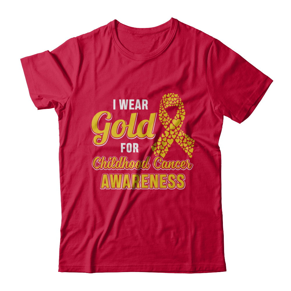 Dad Mom I Wear Gold For Childhood Cancer Awareness T-Shirt & Hoodie | Teecentury.com