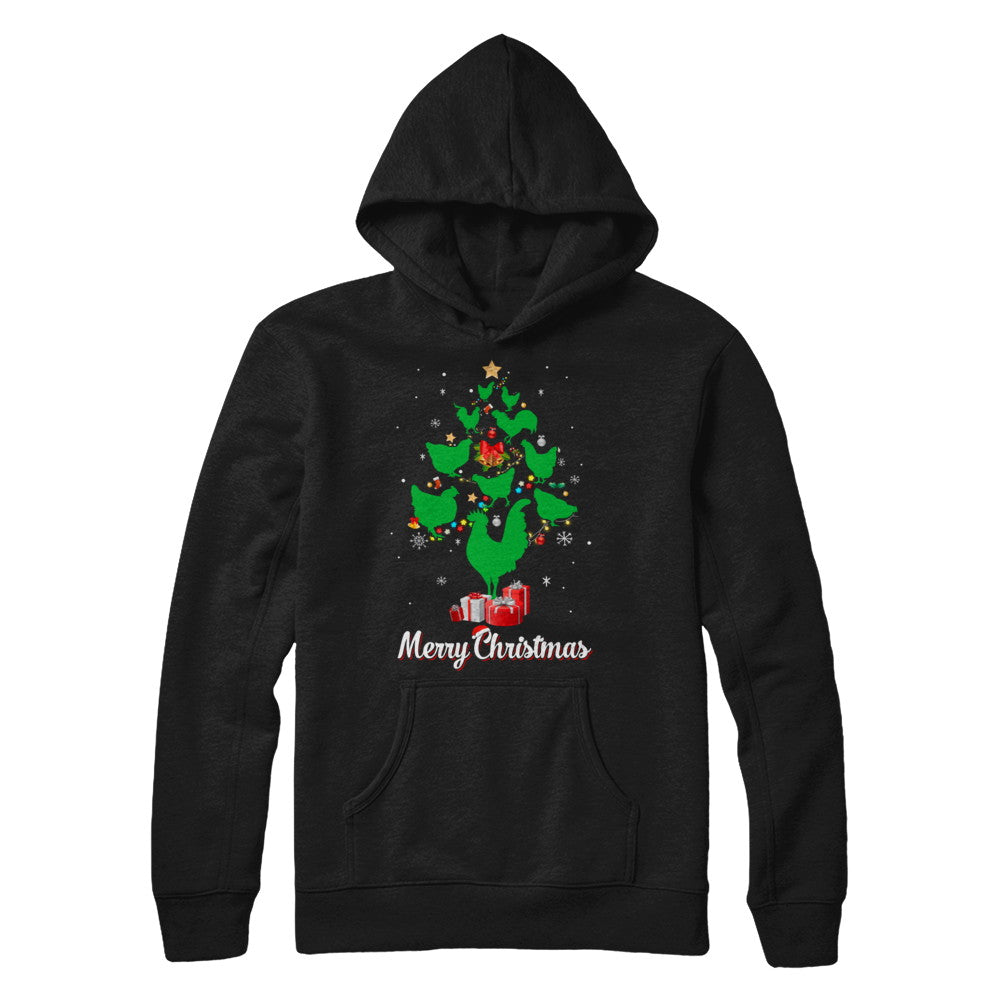 Funny Chicken Merry Christmas Tree Ugly Sweater T-Shirt & Sweatshirt | Teecentury.com