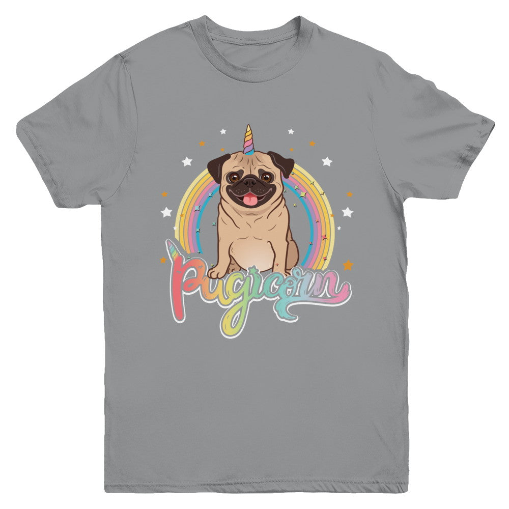 Rainbow Pugicorn Pug Unicorn For Kids Youth Youth Shirt | Teecentury.com
