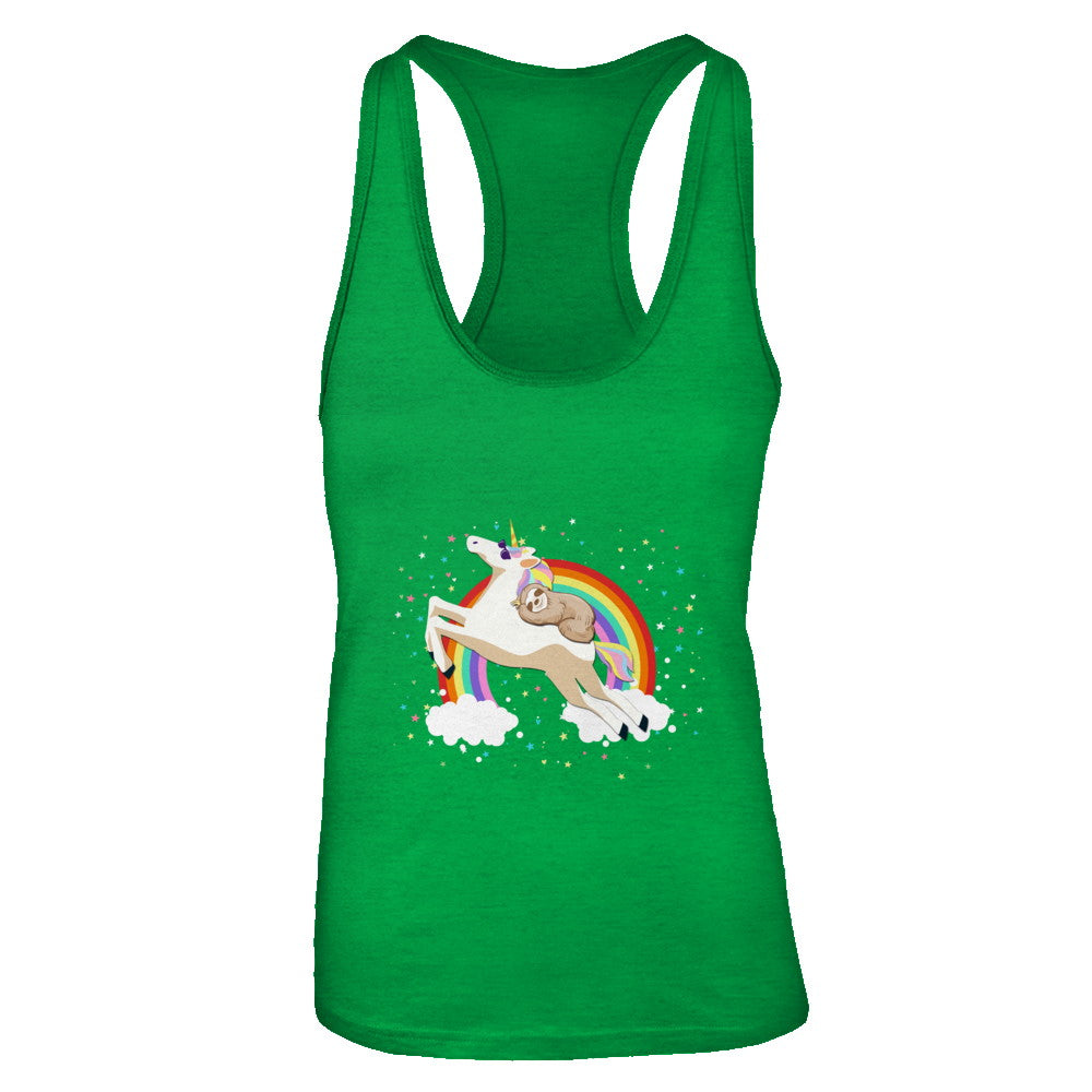 Funny Sloth Riding Unicorn Lover T-Shirt & Tank Top | Teecentury.com