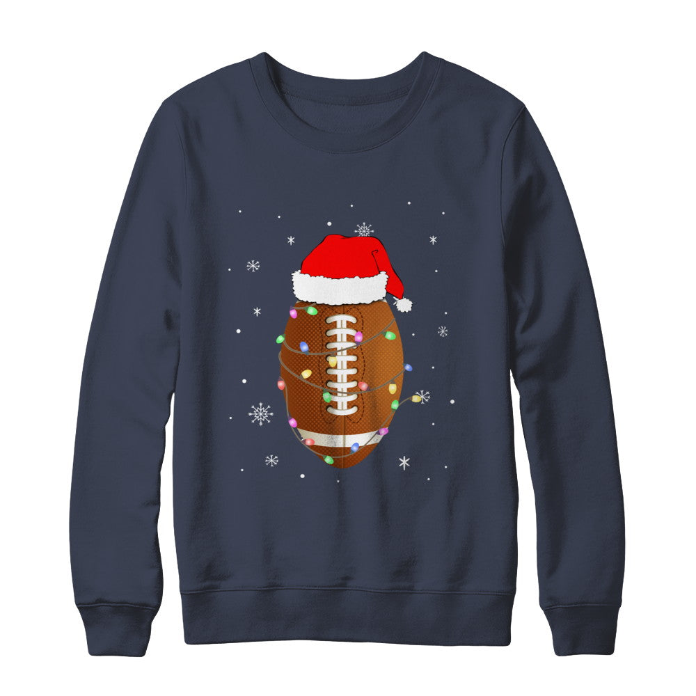 Santa Hat Football Christmas Gifts T-Shirt & Sweatshirt | Teecentury.com
