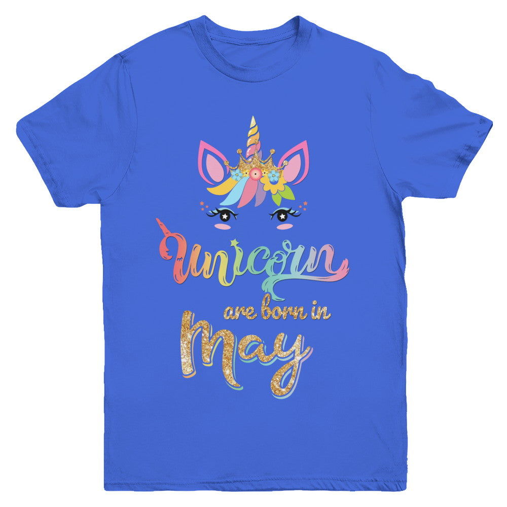 Cute Unicorns Are Born In May Birthday Gift Youth Youth Shirt | Teecentury.com