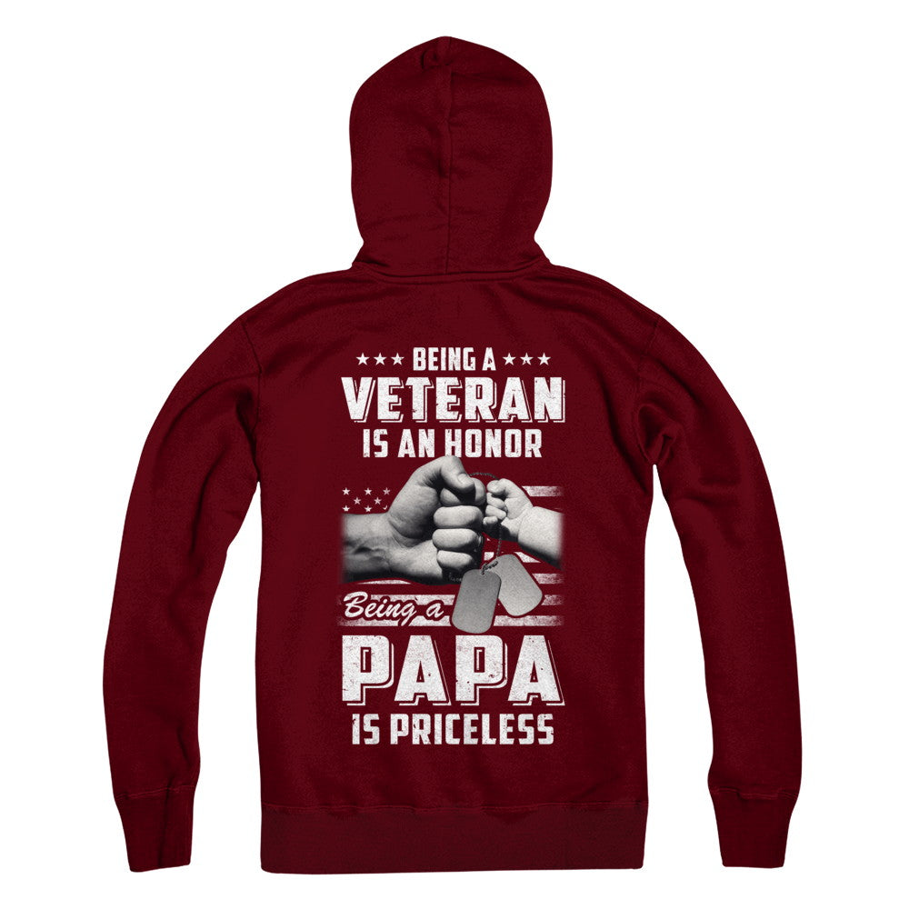 Being A Veteran Is An Honor Being A Papa Is Priceless T-Shirt & Hoodie | Teecentury.com