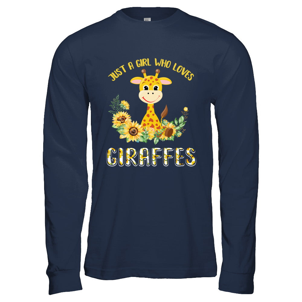 Just A Girl Who Loves Giraffes And Sunflowers T-Shirt & Hoodie | Teecentury.com