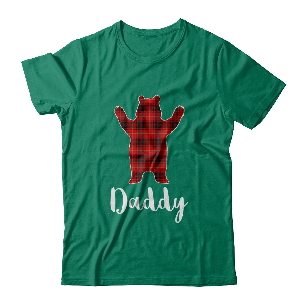Red Daddy Bear Buffalo Plaid Family Christmas Pajamas T-Shirt & Sweatshirt | Teecentury.com