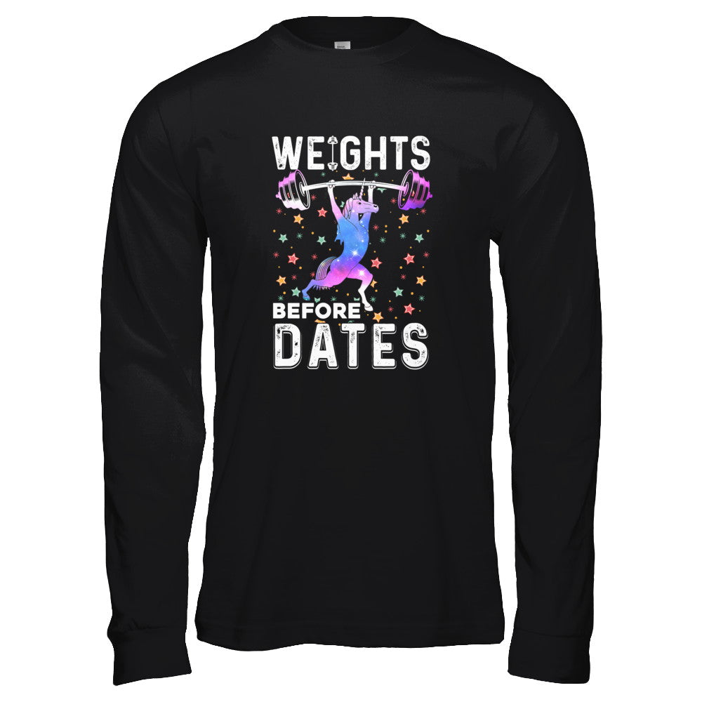 Weights Before Dates Unicorn Gym Weight Lifting T-Shirt & Tank Top | Teecentury.com