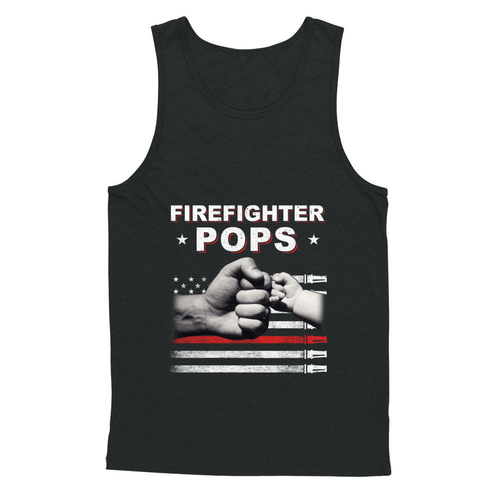 Firefighter Fireman Pops American Flag Fathers Day T-Shirt & Hoodie | Teecentury.com