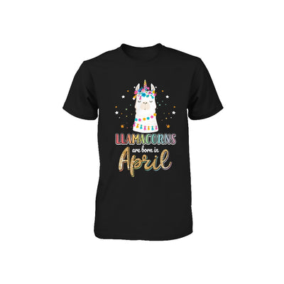 Llama Unicorn Llamacorns Born In April Birthday Gift Youth Youth Shirt | Teecentury.com