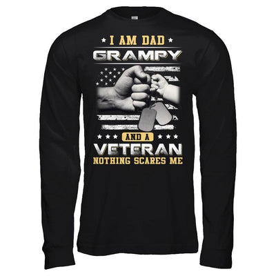 I'm A Dad Grampy And A Veteran Nothing Scares Me T-Shirt & Hoodie | Teecentury.com