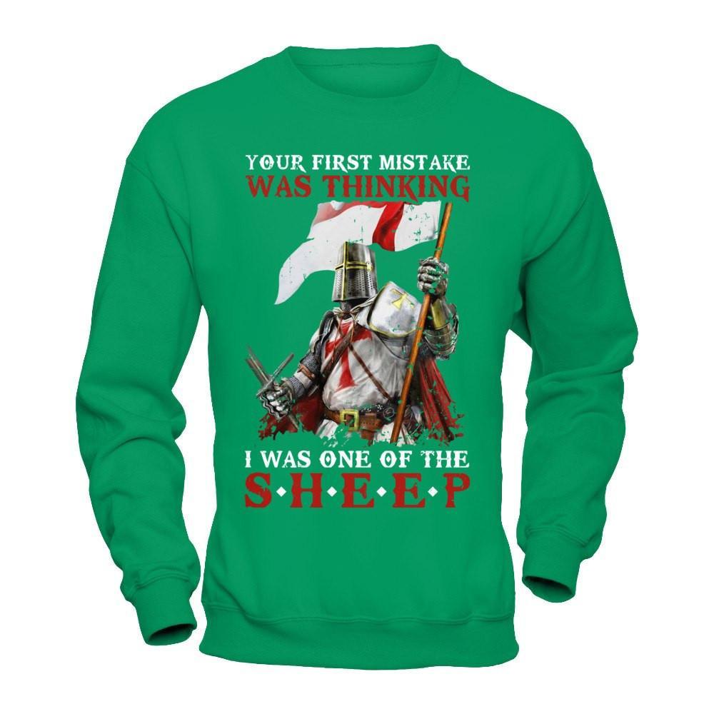 Knight Templar Your First Mistake Was Thinking I Was One Of The Sheep T-Shirt & Hoodie | Teecentury.com