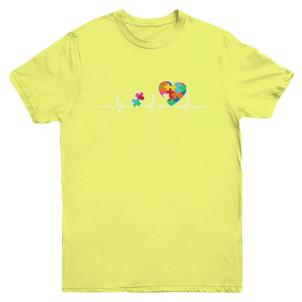 Autism Puzzle Heartbeat Autism Awareness Youth Youth Shirt | Teecentury.com