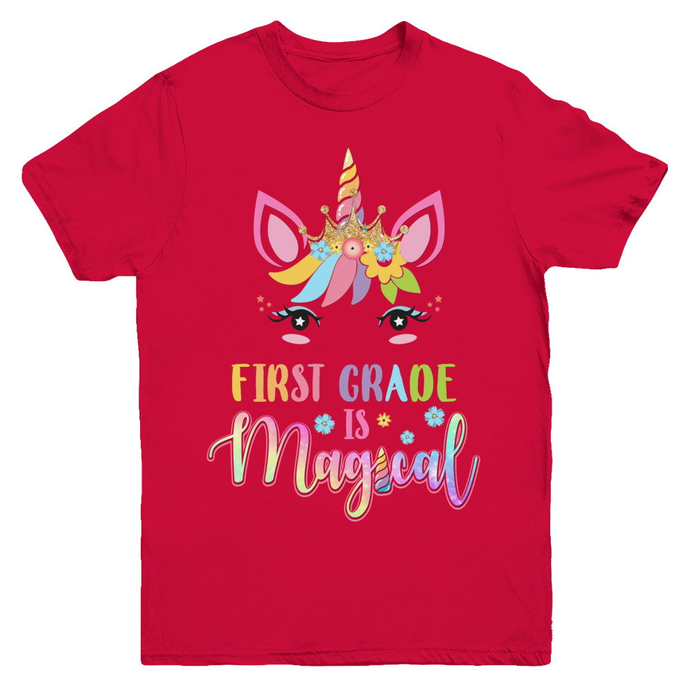 First Grade Is Magical Unicorn Back To School 1st Grade Youth Youth Shirt | Teecentury.com