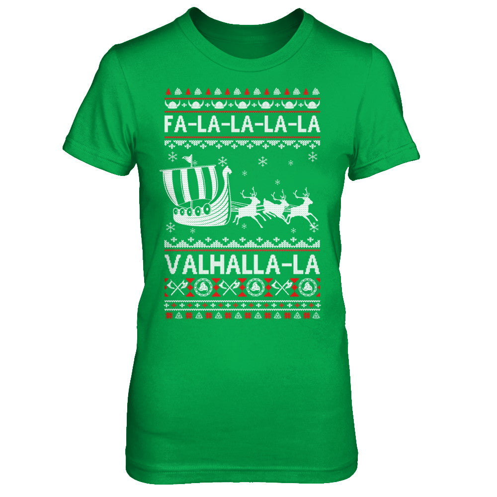 Fa La La Valhalla Viking Ship Ugly Christmas Sweater T-Shirt & Sweatshirt | Teecentury.com