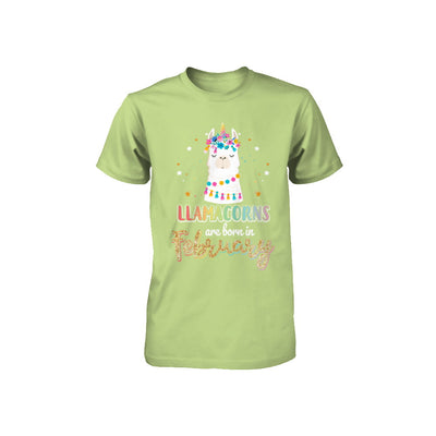 Llama Unicorn Llamacorns Born In February Birthday Gift Youth Youth Shirt | Teecentury.com